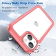 thumbnail image 6 of Case for iPhone 14 Case Slim Dropproof [Defend from Drop/Scratch/Slip/Fingerprint] Clear Acrylic Hard Back Soft TPU Bumper Hybrid Phone Cover for iPhone 14-Red, 6 of 16