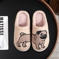thumbnail image 3 of Plush Pug Slippers Anti Slip Fluffy Couple Slippers for Men Women Sport Supplies (42-43), 3 of 10