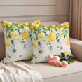 thumbnail image 2 of Summer Lemon Outdoor Waterproof Pillow Covers, Eucalyptus Flower Leaf Retro Botanical Decorative Square Throw Pillowcase Sofa Cushion Sham for Patio/Couch/Chair, 24"x24" 2 Pack, 2 of 8