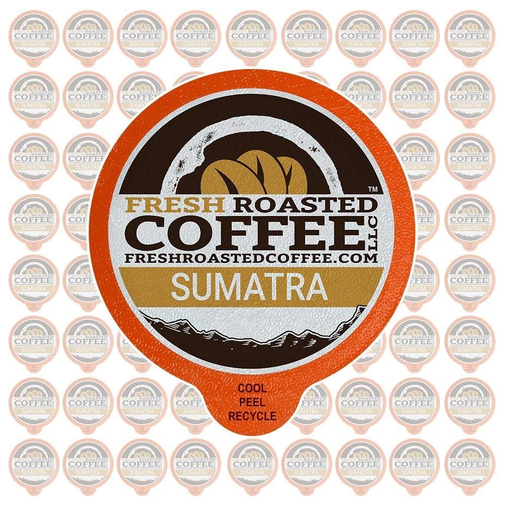 Fresh Roasted Coffee, Sumatra Mandheling Coffee Pods,, Medium Roast, K