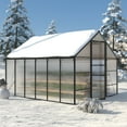 thumbnail image 4 of 10x12ft Greenhouse for Outdoors, Enhanced Aluminum Frame Greenhouse with Roof Vent, Large Walk-in Green House for Garden Backyard, 4 of 8