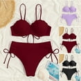 thumbnail image 1 of Cheers US Women'2 Piece Halter Push up Bikini Set Tie Side Swimsuit Bathing Suit Beachwear, 1 of 7
