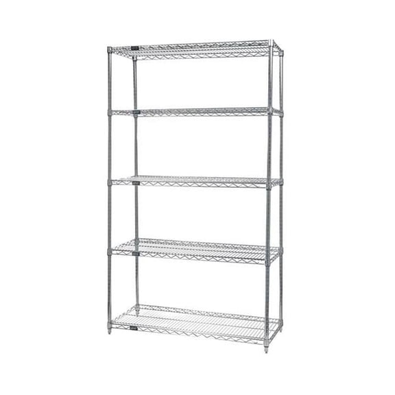 Wire 5 Shelf Starter Kit, Chrome - 18 x 24 x 86 in.