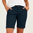 thumbnail image 2 of Bermuda Golf Shorts For Women Quick Dry Active Shorts Knee Length High Waisted Elastic Short Pant Baggy Relaxed Fit Lounge Breathable Sweat-Pant - (Mid-Thigh Length Style), 2 of 8