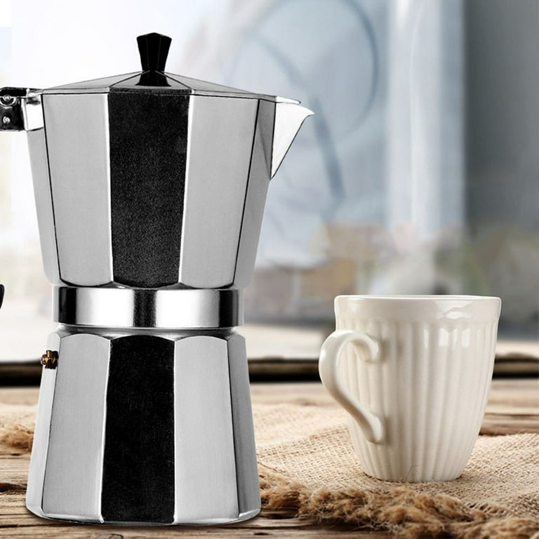 3/6 Cup Moka Espresso Coffee Maker Percolator Stove Top Pot Stainless Steel  Pot