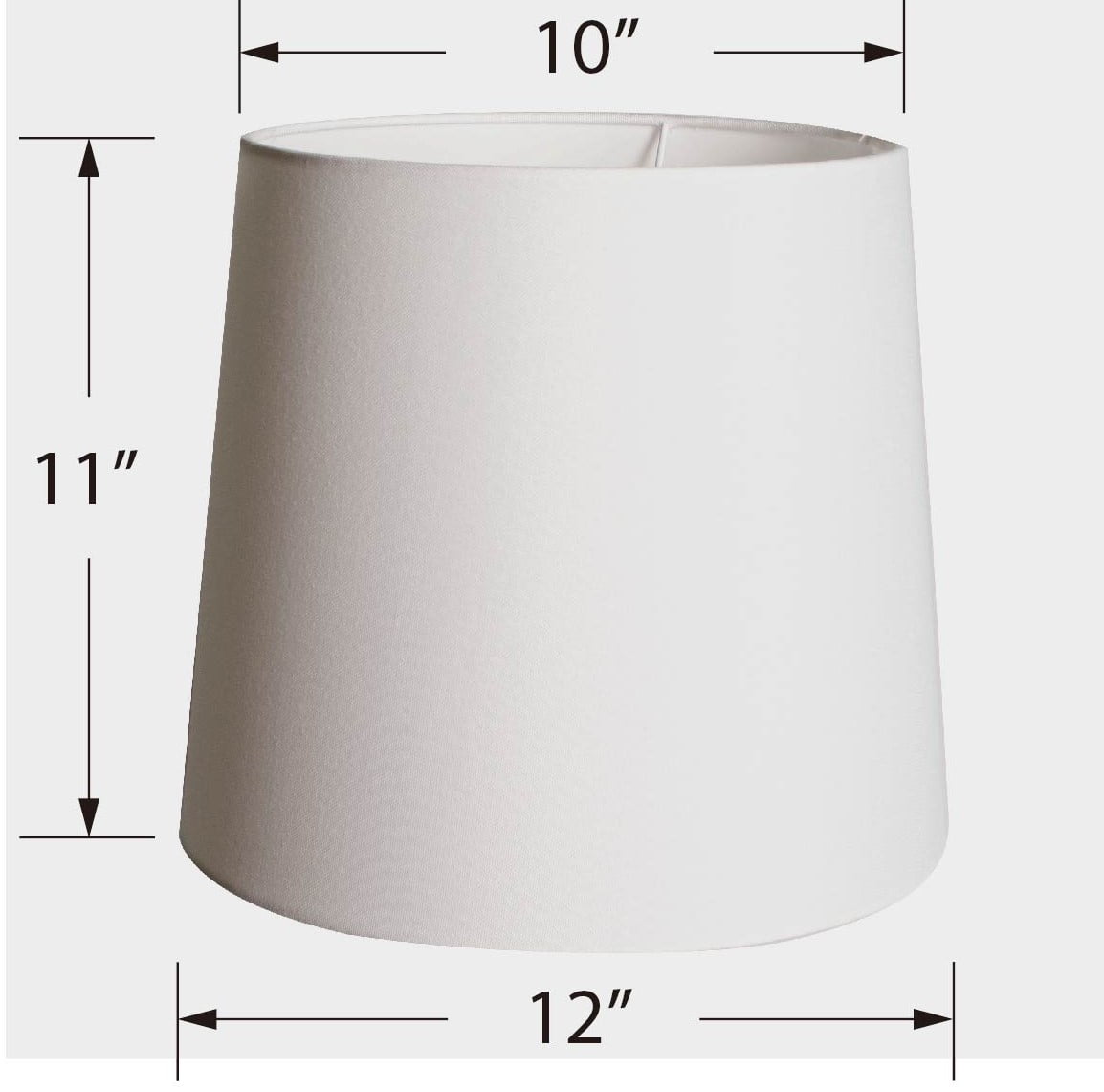 Simplee Adesso White Fabric Uno Lamp Shade, 11"H x 12"D, Transitional, Adult Office or Dorm Room Use