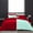 Aqua/Red, variant on D.N.G. BEDDINGS 3 Piece Luxury Reversible Diamond Pattern Comforter Set Premium Super Soft, All Season 800 TC, 100% Egyptian Cotton King/California King Size Black/Red Solid Color