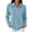 62#Sky Blue, variant on Waffle Knit Tops for Women Long Sleeve Collared Work Golf Polo Shirt S