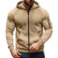 thumbnail image 2 of Men's Winter Raglan Sleeve Hoodie Soft Fleece Full Zip Athletic Jacket Wind Resistant Loose Causal Hoodies, 4XL, 2 of 7