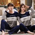 thumbnail image 3 of Pijamas de franela bordada para hombres y mujeres, ropa de dormir para parejas, terciopelo Coral, cálido, dibujos animados, hogar, otoño, invierno, nuevo, 3 of 4