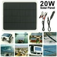 thumbnail image 1 of 20W Solar Panel 12V Trickle Charge Battery Charger Maintainer Marine RV Car T-IT, 1 of 7