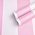 thumbnail image 4 of AINITAOCOM Self Adhesive Vinyl Pink and White Stripe Peel and Stick Wallpaper Shelf Liner for Walls Nursery Girls Bedroom Cabinets Dresser Drawer Furniture Decal Removable Waterproof 17.7x117 Inches, 4 of 4