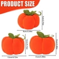 thumbnail image 3 of Vivcore Plush Velvet Pumpkin Decor For Fall Soft Fleece Pumpkin Ornament For Thanksgiving Halloween Table Centerpiece Mantel Shelf Farmhouse Autumn Home Decoration, 3 of 9