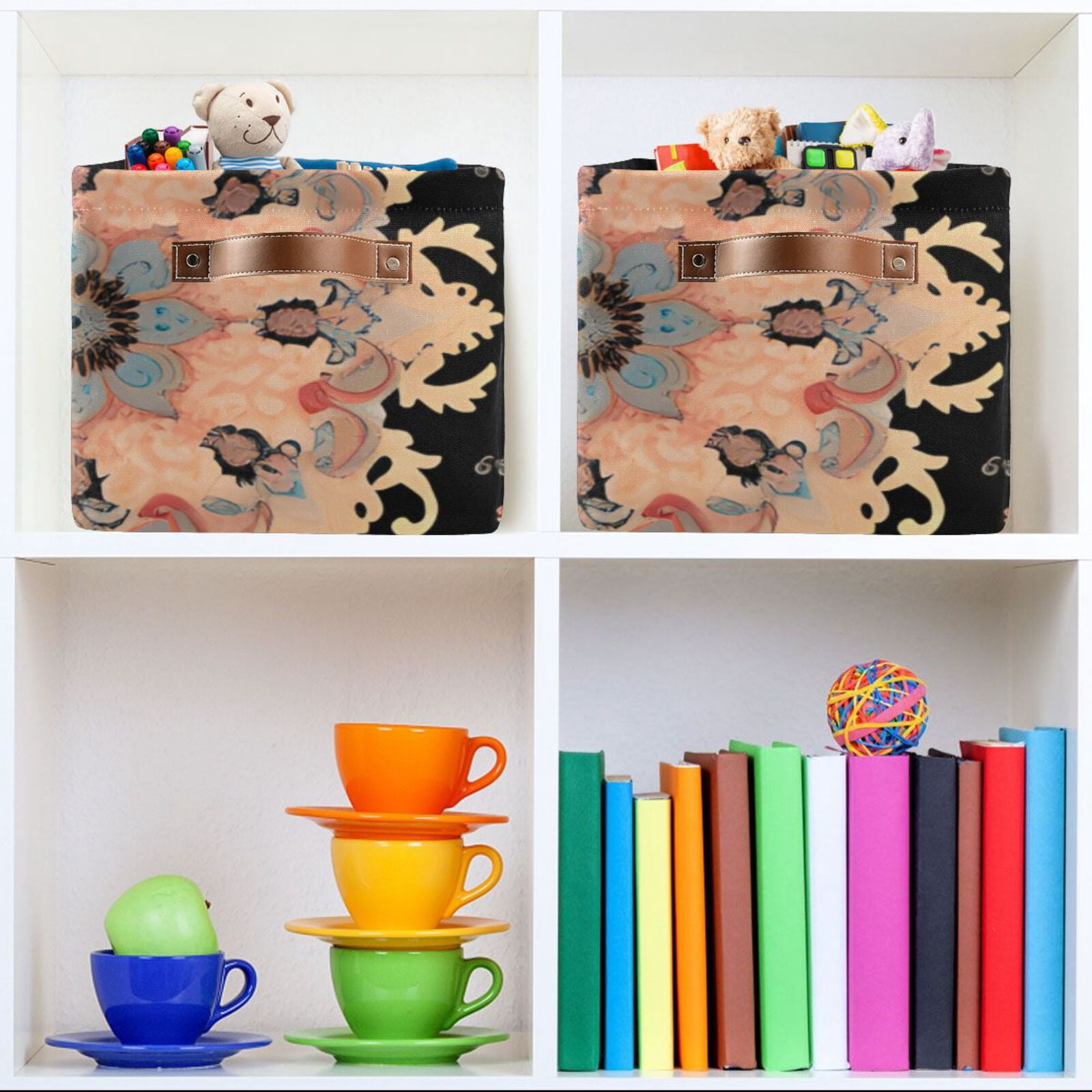 Vintage Boho Pattern Storage Bins Baskets With Handles Storage Box Clothes Organizer Organization Toys