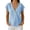 Light Blue, variant on Women's Cotton Linen T Shirt Short Sleeve Wrap Style V Neck Top Casual Loose Fit Top Womens Summer Essentials Tops