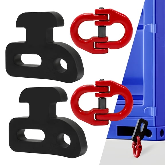 2-Pack Container Chain Bridle Hooks with Butterfly Clamps - Heavy Duty Replacement Hooks for Shipping Container Loading, Includes 2 Hooks & 2 Clamps - Durable Steel Construction, Easy to Install