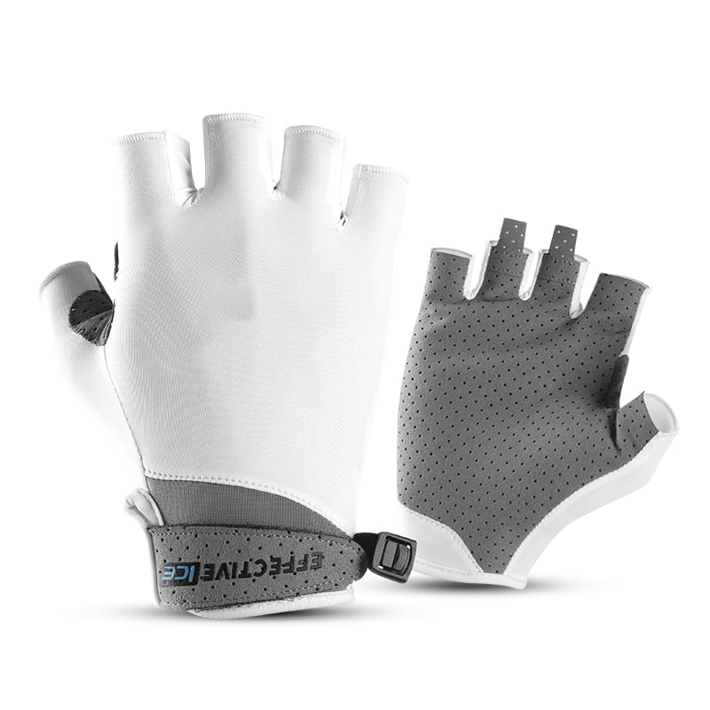 Men Women Half Finger Mesh Ice Silk Gloves Riding Golf Motorcycle