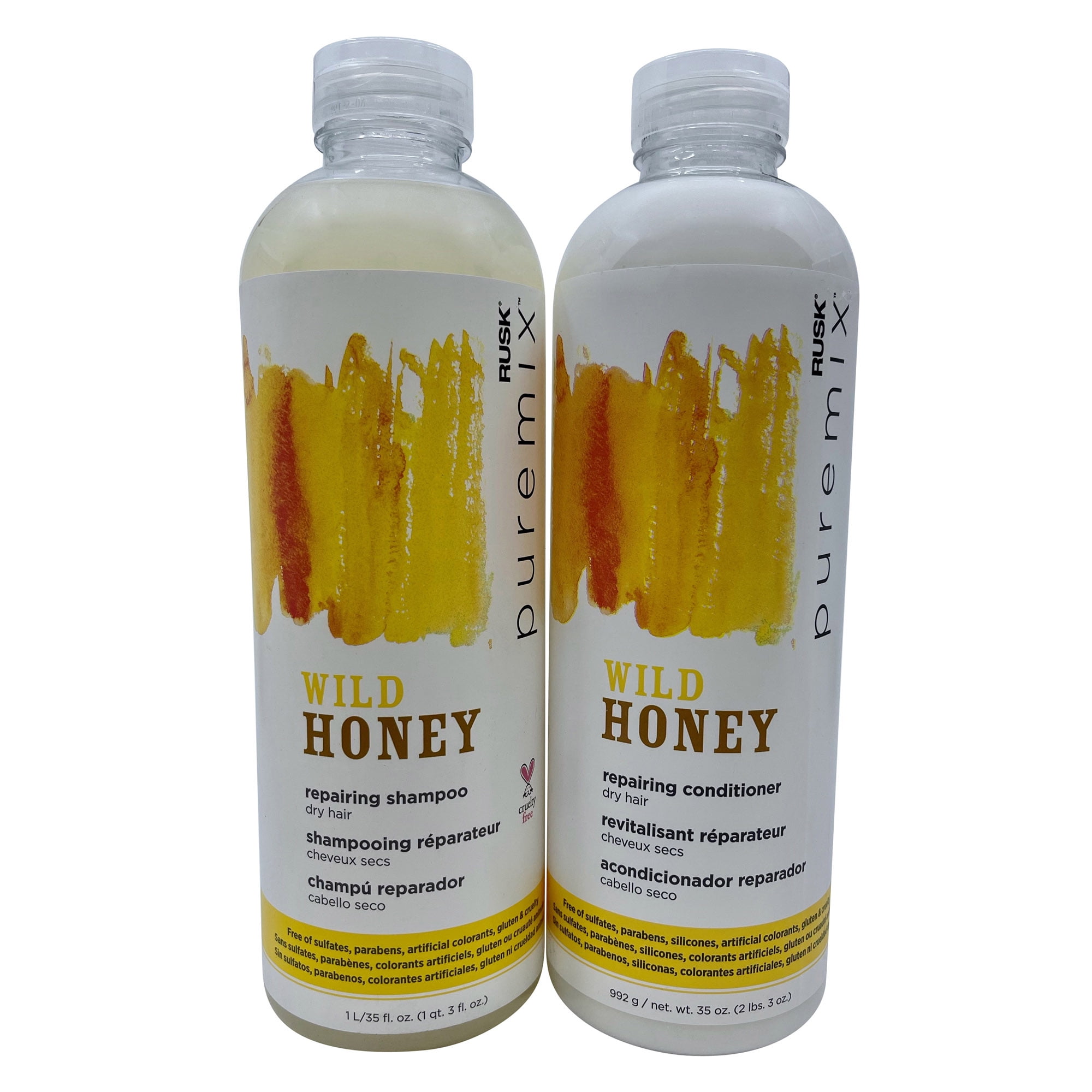 Rusk Pure Mix Wild Honey Repairing Shampoo & Conditioner Set Dry Hair