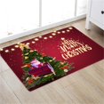 thumbnail image 4 of Wangscanis Home Christmas Floor Mat, Snowman/Santa Printed Square Carpet, 4 of 8