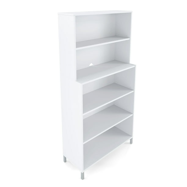 Scale Essentials 5 Shelf 72 Inch, 72 Inch Bookcase White