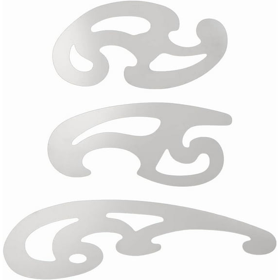3 Pcs Stainless Steel French Curve Ruler Metal Pattern Ruler Drafting Stencils Drawing Templates Tool for DIY Making