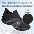 thumbnail image 3 of AMANSSE Women's Hands-Free Walking Shoes Non Slip Sock Casual Air Cushion Fashion Sneakers Lightweight Comfortable Tennis Workout Running Shoes All Black Size 5, 3 of 7