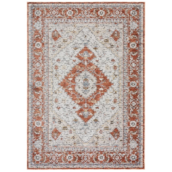 SAFAVIEH Sierra Jane Medallion Area Rug, Ivory/Rust, 7'9" x 10'5"
