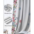 thumbnail image 6 of Spring Floral Blackout Curtains 90 Inch Length 2 Panels Set for Living Room Bedroom, Watercolor Flower Butterflies Birds Plant Privacy Window Treatment Thermal Insulated Black Out Drapes 52"x90", 6 of 8