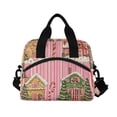 thumbnail image 6 of FORMRS Reusable Lunch Bag for Work School Leakproof Insulated Cooler with Adjustable Shoulder Strap, Pink Christmas House, 6 of 6