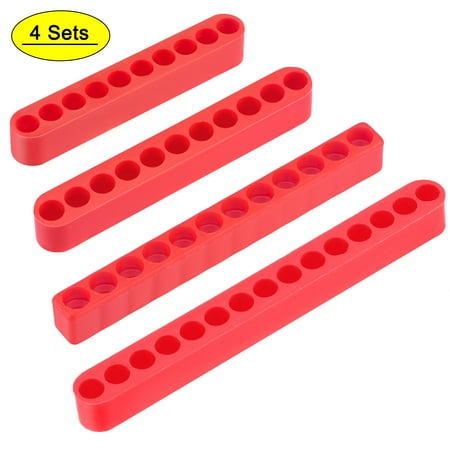 

Uxcell 10 11 12 15 Holes Screwdriver Bit Holder Set 7mm Dia Plastic Hex Shank Storage Case Red 4Set