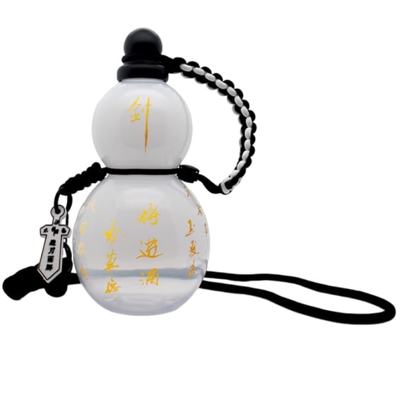 28oz Gourd Water Bottle - Clear Reusable Flask with Strap Brush and DIY Stickers - Leak Proof Sports Jug for Outdoor and Daily Use