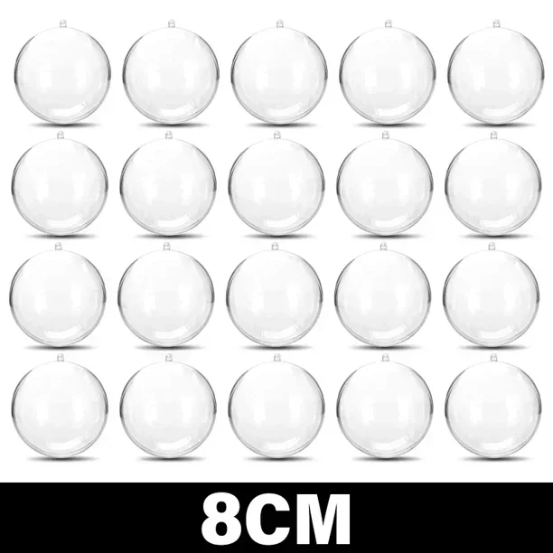 Bolas de adornos navideños transparentes, bolas huecas de plástico rellenables para hacer tú mismo, colgantes para árbol de Navidad, fiestas de bodas, regalos de decoración para el hogar