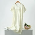 thumbnail image 1 of SHIXIAOO Chemise de Nuit d'Été pour Femmes Manches Courtes Col Rond Chemise de Nuit Confortable Vêtements de Détente à la Maison Robe de Nuit Imprimée Décontractée Robes de Nuit de Mariage pour Femmes Longues Chemises de Nuit pour Femmes Grande Taille, 1 of 3