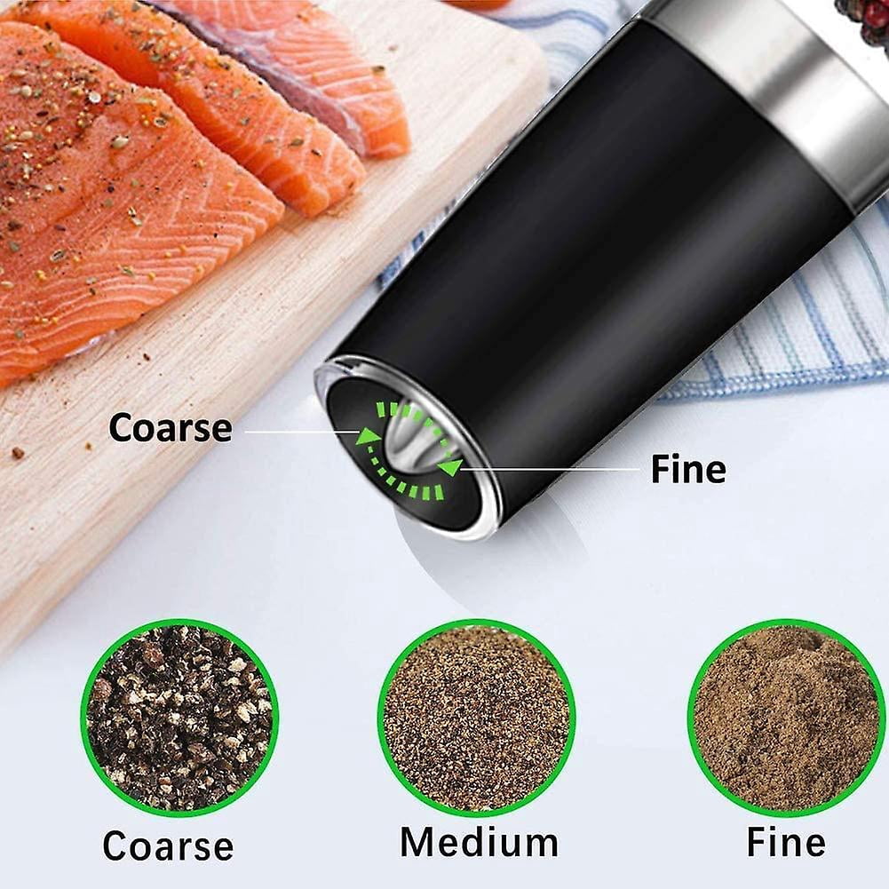 Wothfav Moulin à Poivre et Sel Électrique Rechargeable USB avec Lumière LED Blanche - Grossièreté Réglable