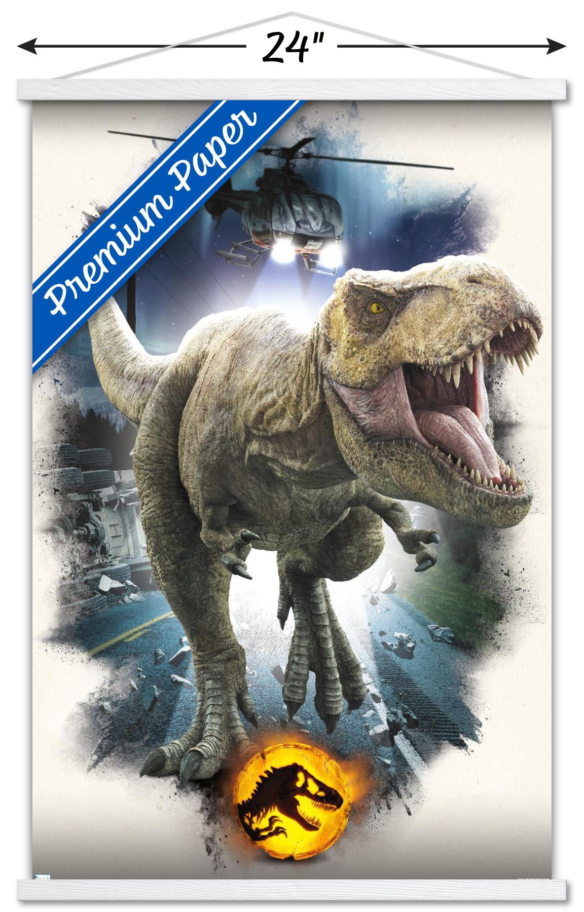 Jurassic World: Dominion - T. Rex Focal Wall Poster with Magnetic Frame, 22.375" x 34"