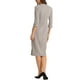 thumbnail image 3 of Vestido de tubo para mujer INSPIRE CHIC con cuello barco, mangas 3/4, dobladillo dividido, vestido midi para el trabajo, gris M, 3 of 6