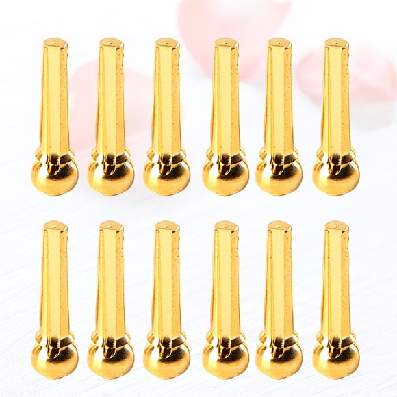 YSNOOWE 12Ud Pin De De Metal Dorado Para Guitarra Acústica Con Pureza Y Resistencia