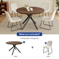 thumbnail image 3 of 45.3" Round Dining Table Set, Mid Century Modern Round Dining Table for 4 Person, with Steel Legs, Coffee Table for Kitchen Dining Room, Office, Save Space, 3 of 6