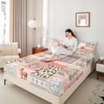 thumbnail image 4 of Castle Fairy Cowgirl Boots 4pcs Bed Sheets for Kids Children Teenagers,Western Floral Cactus King Sheets,Old Fashion Leopard Print Super Cozy Sheet Set,Lightweight Room Decor, 4 of 7
