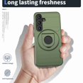 thumbnail image 4 of Dteck for Galaxy S24 Case, Shockproof Rugged & Kickstand Strong Magnetic Heavy Duty Drop Protection Slide Lens Protection Case for Samsung Galaxy S24,Olivegreen, 4 of 6