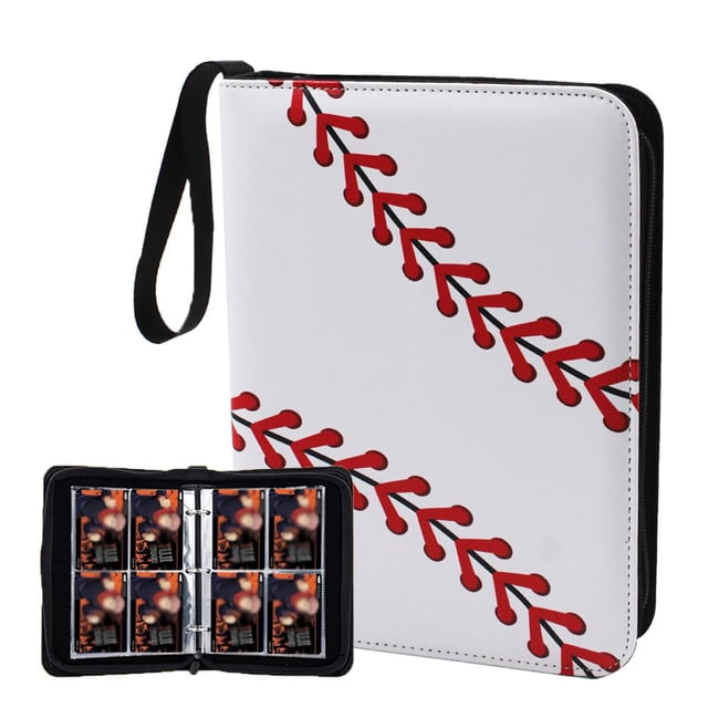 Carpeta para cartas JDSZM de 400 bolsillos con diseño de béisbol