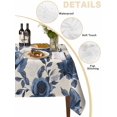 thumbnail image 2 of Flowers Table Cloth 60x102 Inch Rectangle, Vintage Blue Roses Leaves Watercolor Nostalgia Beige Bottom Waterproof Tablecloth Washable Table Cover for Party Picnic Dinner Decor, 2 of 9