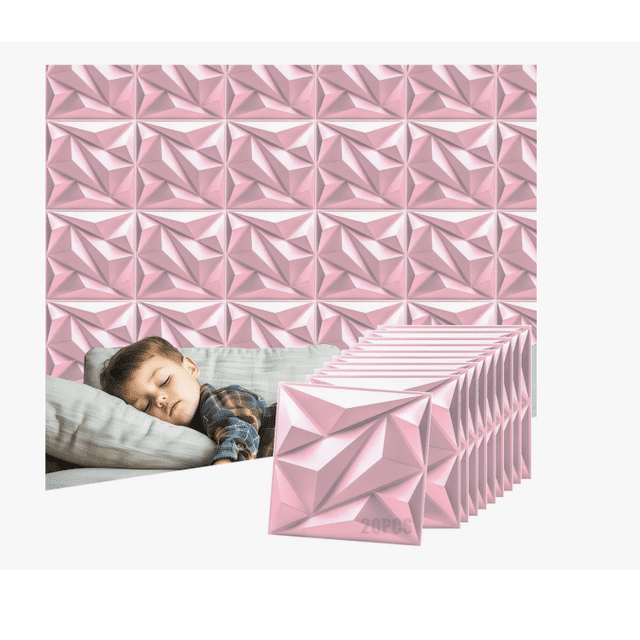 Panel Decorativo Pared 3d Pvc Resistente Color rosa