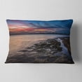thumbnail image 2 of Designart Colorful Sky and Dark Rocky Sydney Coast - Seashore Throw Pillow - 12x20, 2 of 5