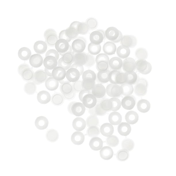 healthbeauty20 100 tapas de plástico para tornillos con bisagras plegables Blanco