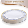 thumbnail image 3 of Smarty 10.25" White Blue Gold Chords Disposable Plastic Dinner Plates 120ct, 3 of 9