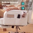 thumbnail image 6 of Genpo Cross Legged Office Chair, Criss Cross Desk Chair with Wheels, White Teddy Fleece Big and Tall Reclining Office Chair 500lbs with Foot Rest, Reversible Armrests & Wide Seat, 6 of 6