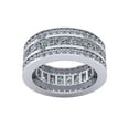 thumbnail image 2 of 7Carat Princess Round Cut Natural Diamond 3Row Anniversary Wedding Eternity Band Ring 14kt Gold GH SI1, 2 of 3
