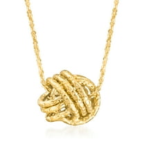 Ross-Simons Italian 14kt Yellow Gold Textured Love Knot Necklace, Women's, Adult