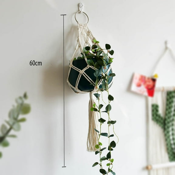 Bohemian macrame handmade products short macrane plant hanger for wall hanging pot holder for fleshiness